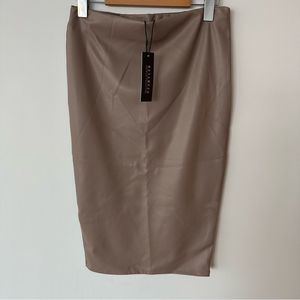 Brown leather skirt
